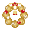 キラキラのクリスマスリース　透過PNG