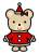 サンタクロースのコスプレをしたクマ2　(透過PNG)