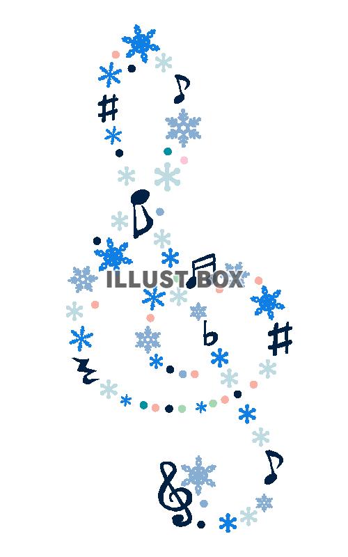 雪のト音記号　透過PNG