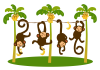 おさるの2016バナナの木　透過PNG