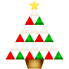 パッチワーク風のクリスマスツリー（CSai・png）