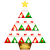 パッチワーク風のクリスマスツリー（CSai・png）