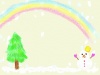 雪だるまと虹のフレーム