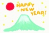 ハガキ　年賀状　富士山と太陽