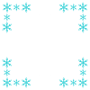 雪の結晶飾り枠フレーム　水色　透過png