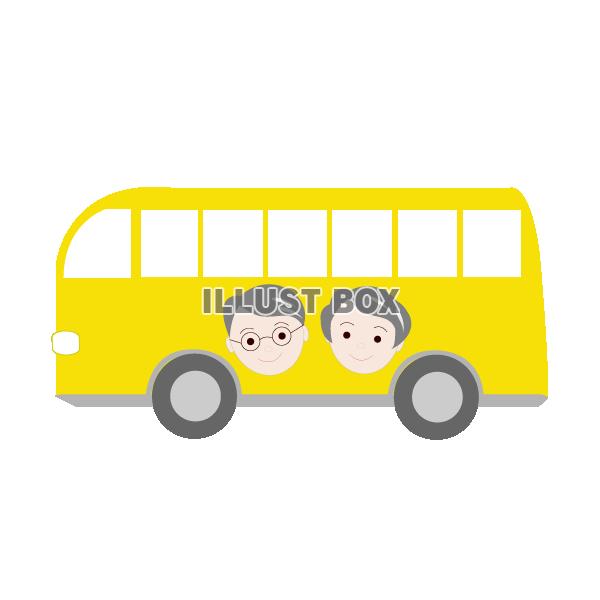 黄色いバス イラスト無料