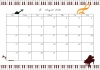 2016年8月度横型カレンダー　2　ピアノ