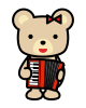 アコーディオンを演奏しているクマ2　(透過PNG)