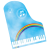 ピアノと虹のイラスト【透過PNG】