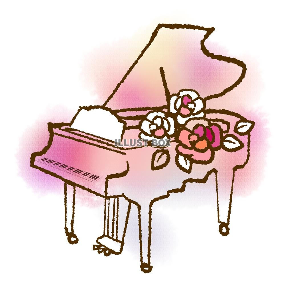 無料イラスト ピアノからバラ