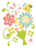 春色で花束　透過PNG