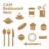 カフェ　レストラン　シンプルなアイコン　