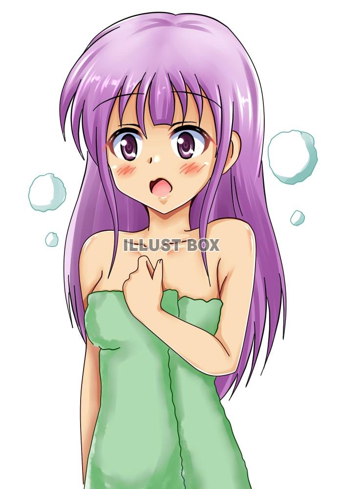 無料イラスト お風呂上がりの女の子 オリジナルキャラクター 雨宮紫音