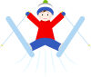 スキーでジャンプする男の子(png・CSeps）