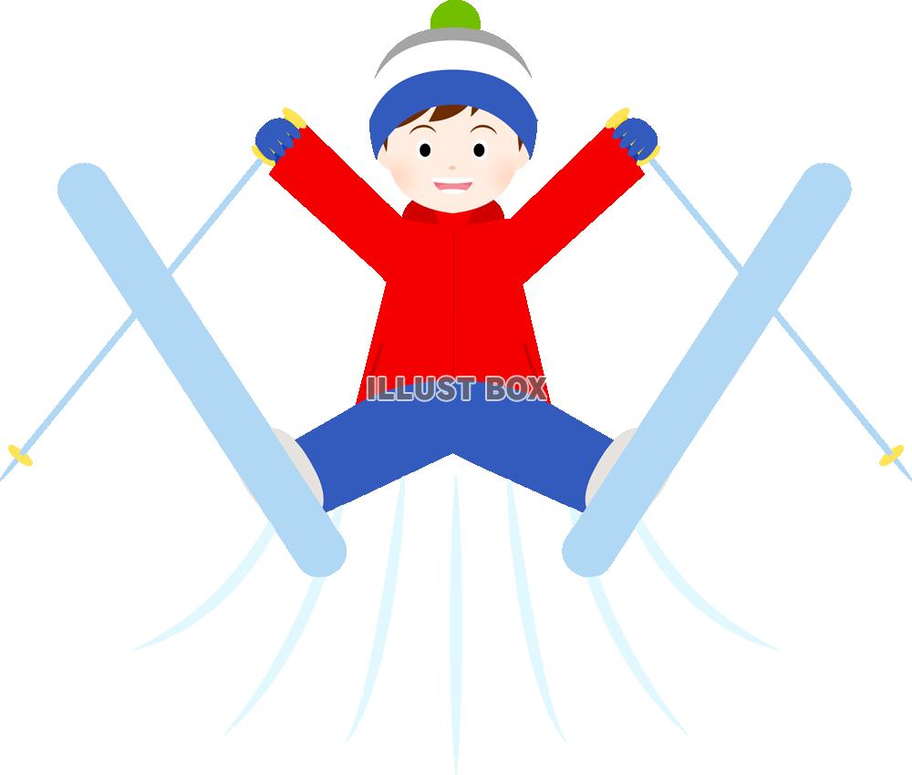 無料イラスト スキーでジャンプする男の子 Png Cseps