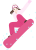 スノボーでジャンプする女性(png・CSeps）