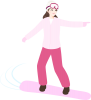 スノボーする女性(png・CSeps）