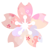 桜模様の桜　透過PNG