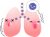 気管支炎の肺キャラクター(png・CSeps）