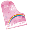 ピアノと桜　虹のイラスト【透過PNG】