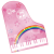 ピアノと桜　虹のイラスト【透過PNG】