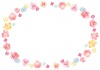 お花の咲いたフレーム楕円