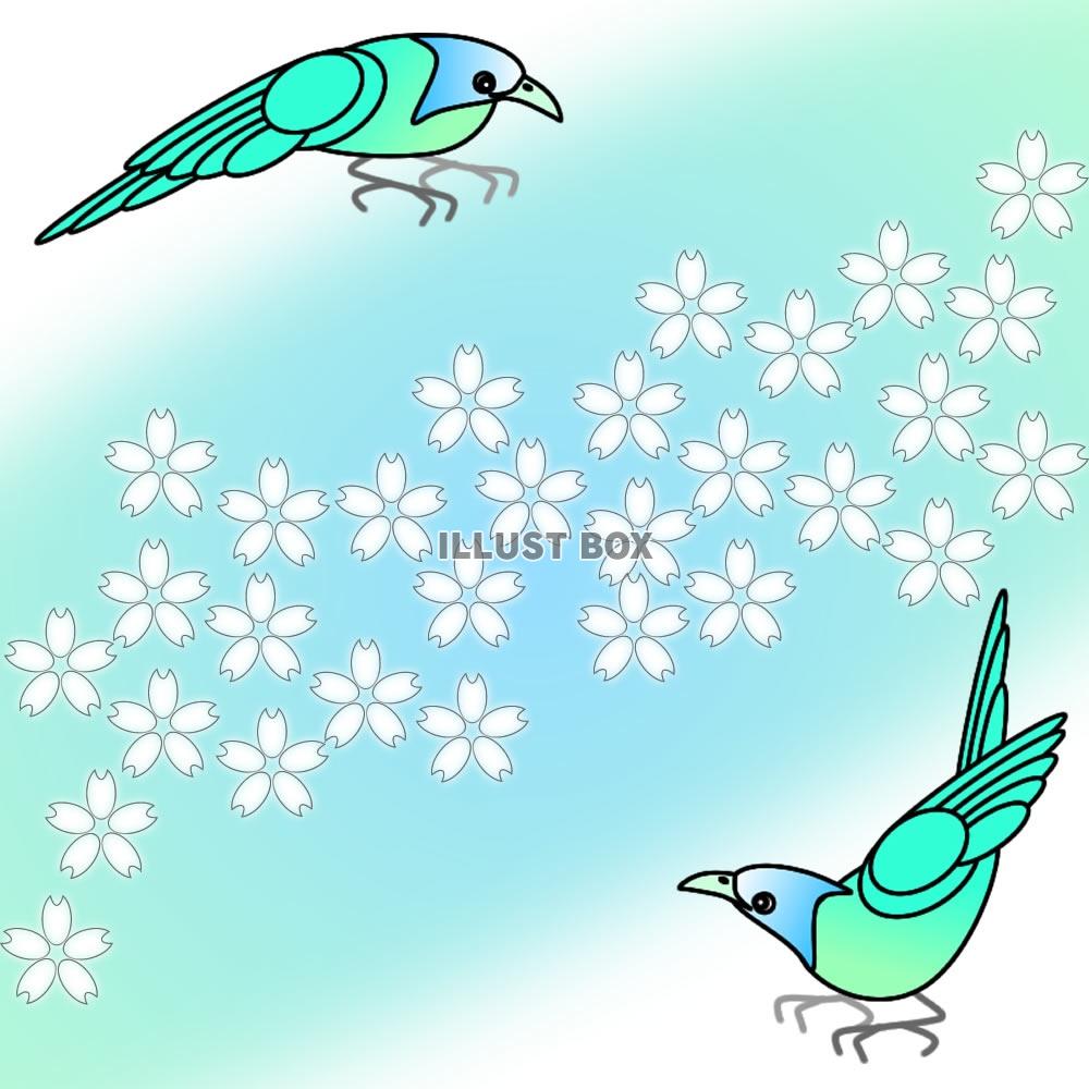 無料イラスト 花と鳥のイラスト3