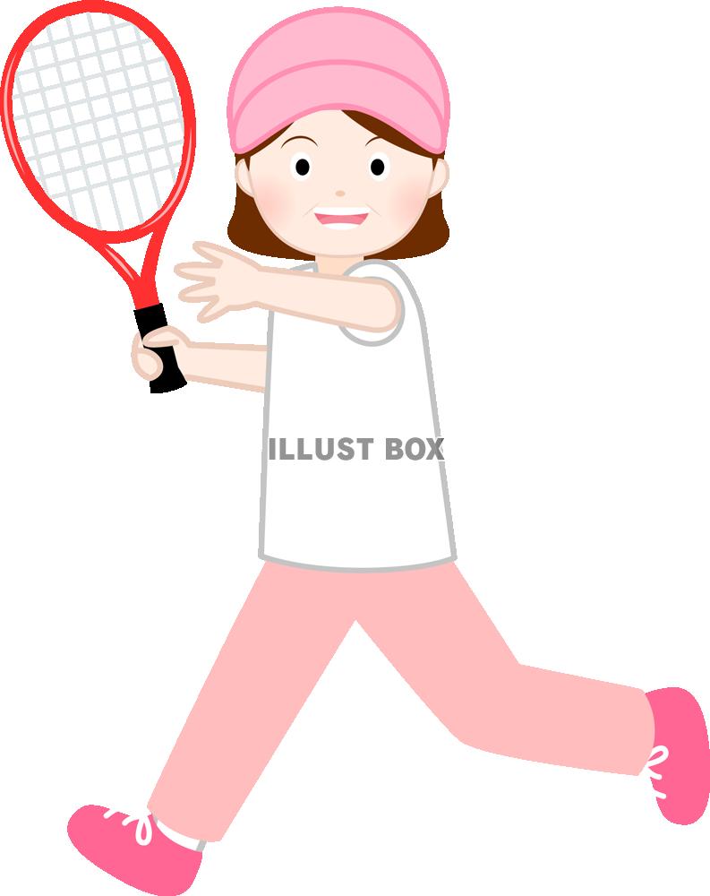 テニスする女性(png・CSeps）