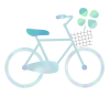 クローバーと自転車　透過PNG