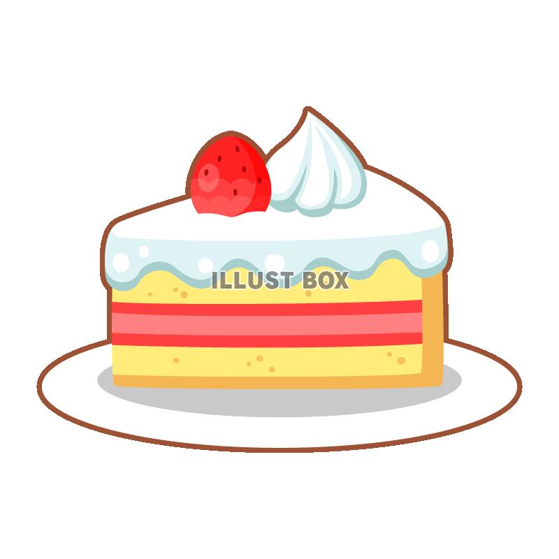 無料イラスト 苺のショートケーキ お皿付