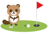 パターゴルフをする動物3(png・CSeps）