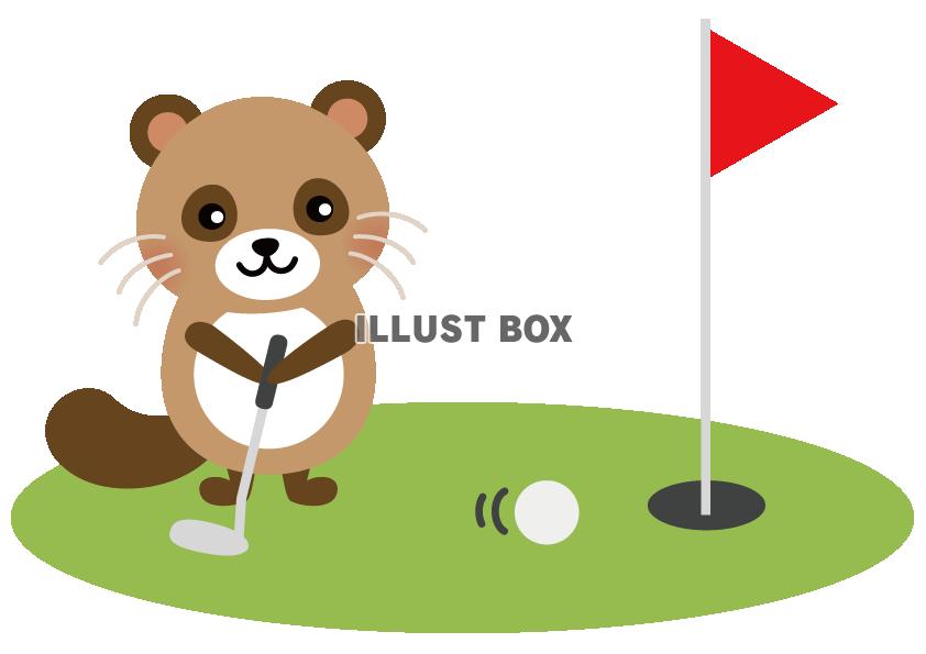 パターゴルフをする動物3(png・CSeps）