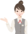 事務員　案内　グレー