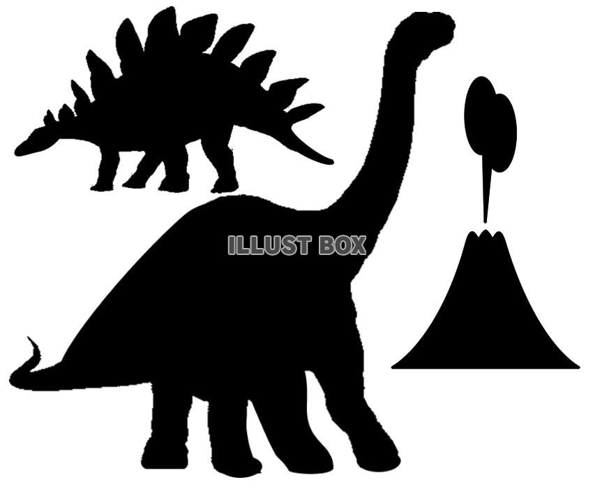 無料イラスト 恐竜シルエット8
