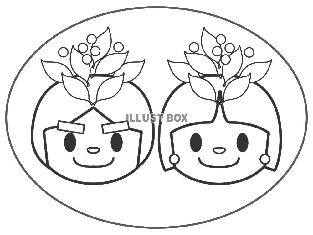 男の子と女の子のおひなさまぬりえ・jpeg画像