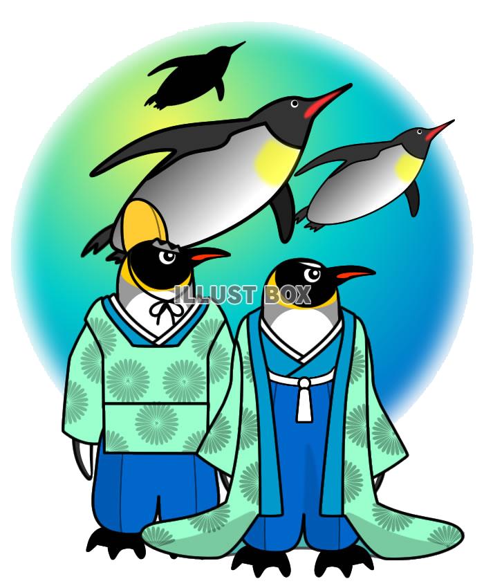 ペンギンのおひなさま・透過png画像
