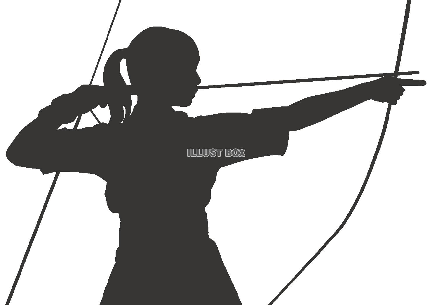 無料イラスト 弓道の女性