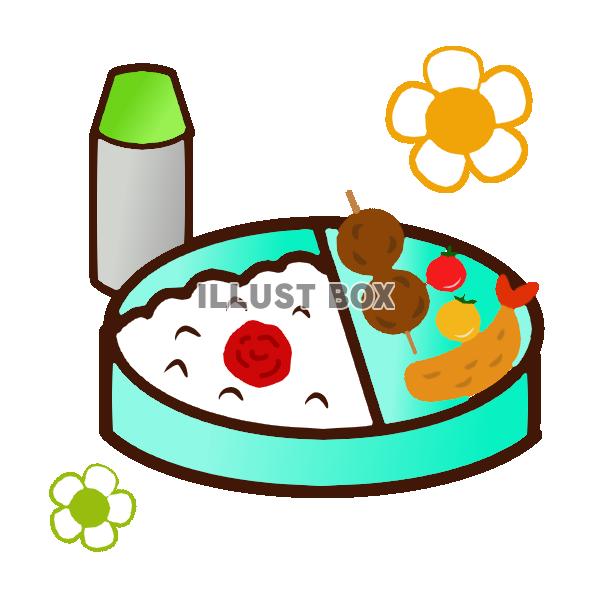 お弁当　水筒　イラスト　透過png