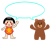 金太郎とくまの吹きだしフレーム　透過png
