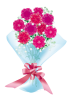 カーネーションの花束　透過PNG