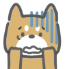 ビビる柴犬くん。（透過PNG)