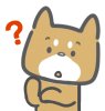 ハテナ顔の柴犬くん。（透過PNG)