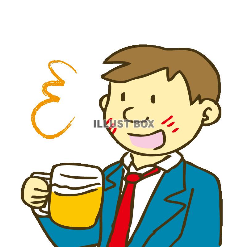 無料イラスト ビールを飲む男性