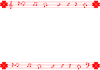 音符とクローバーのフレーム(赤)