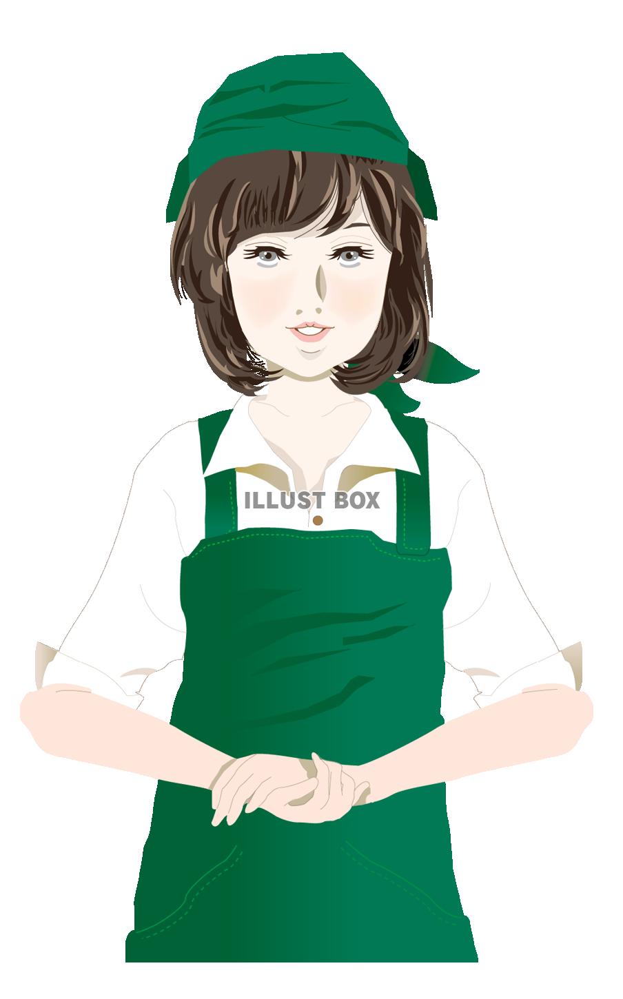 無料イラスト 店員さん