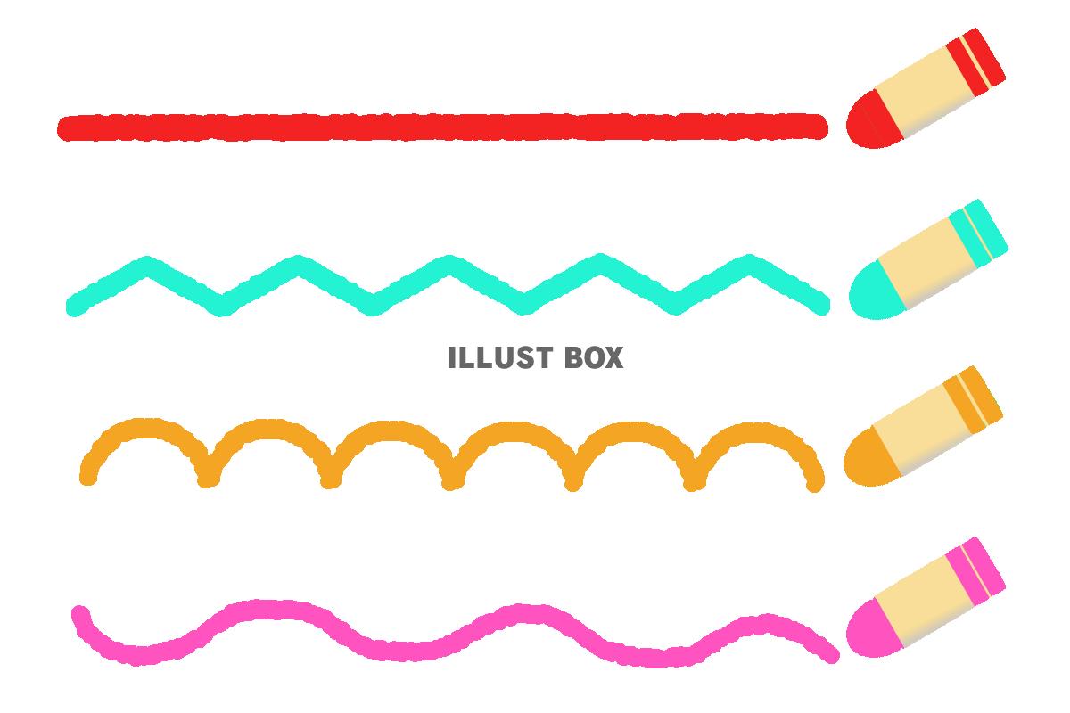 ライン素材 クレヨン イラスト無料