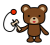 けん玉で遊ぶクマ1　(透過PNG)