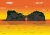 円月島と夕陽（南紀白浜）