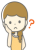 悩む女性（透過PNG)
