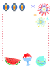 花火大会夏フレーム　透過png